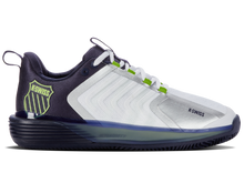 Load image into Gallery viewer, K-Swiss Men's Ultrashot 3 CLAY Court (White/Peacoat/Lime)