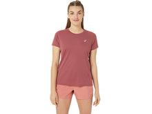 Load image into Gallery viewer, Asics Women's Silver Short Sleeve Top (Burgandy)