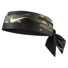 Load image into Gallery viewer, Nike DRI-FIT Printed Reversible Tennis Head Tie (Olive/Black)