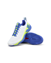 Load image into Gallery viewer, Wilson Men's Rush Pro 4.5 All Court (White/amparo blue/safety yellow)