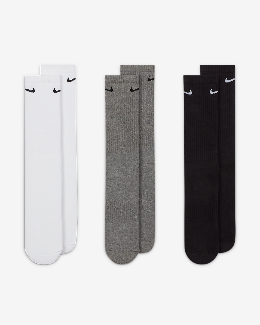 Nike Everyday Cushioned Training Crew Socks (3 Pairs) Multi-Coloured –  Prelli Tennis