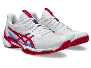 Asics Women's Solution Speed FF 3 Clay Court (White/Bright Rose