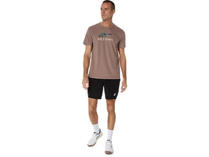 Asics Men's Court Graphic Tee (Taupe Grey/ Saxon Green)