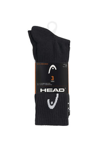 Head Half Cushion Crew Sock (3 pair) Black
