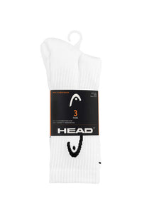 Head Half Cushion Crew Sock (3 pair) White