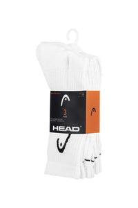 Head Half Cushion Crew Sock (3 pair) White