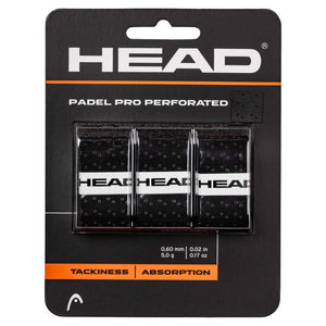 Head Padel Pro Perforated Overgrip Black (3 Pack)