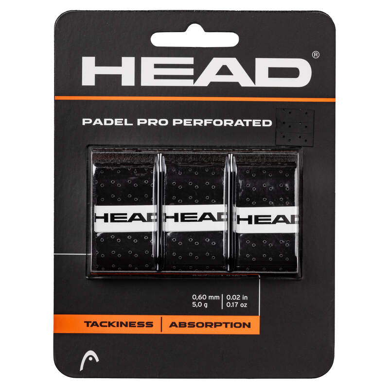 Head Padel Pro Perforated Overgrip Black (3 Pack)