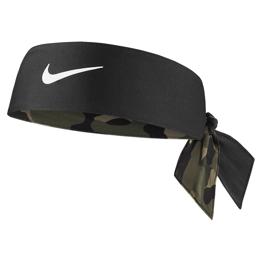 Nike DRI-FIT Printed Reversible Tennis Head Tie (Olive/Black)