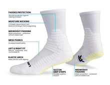 Load image into Gallery viewer, Lightfeet GRIP Sock - Half Crew - Small (White)
