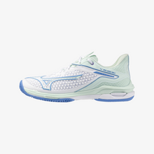 Load image into Gallery viewer, Mizuno Women&#39;s Wave Exceed Tour 6 AC (White Frontier Blue)
