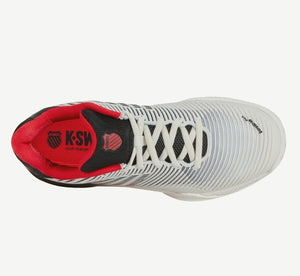 K-Swiss Men's Hypercourt Express 2 All Court 2E WIDE (Brigtht White/Stretch Limo/Red)