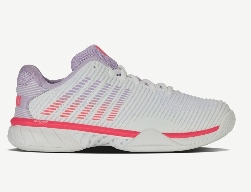 K-Swiss Women's Hypercourt Express 2 All Court (WHITE/ORCHID PETAL/NEON BLAZE)