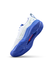 Load image into Gallery viewer, Wilson Men&#39;s Rush Pro 4.5 All Court (White/amparo blue/safety yellow)
