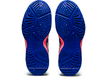 Load image into Gallery viewer, Asics Junior Gel Resolution 8 GS Tennis Shoe - White/Lapis Lazuli Blue
