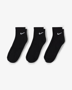 Nike Everyday Cushioned Quarter Socks (3 Pairs) Black