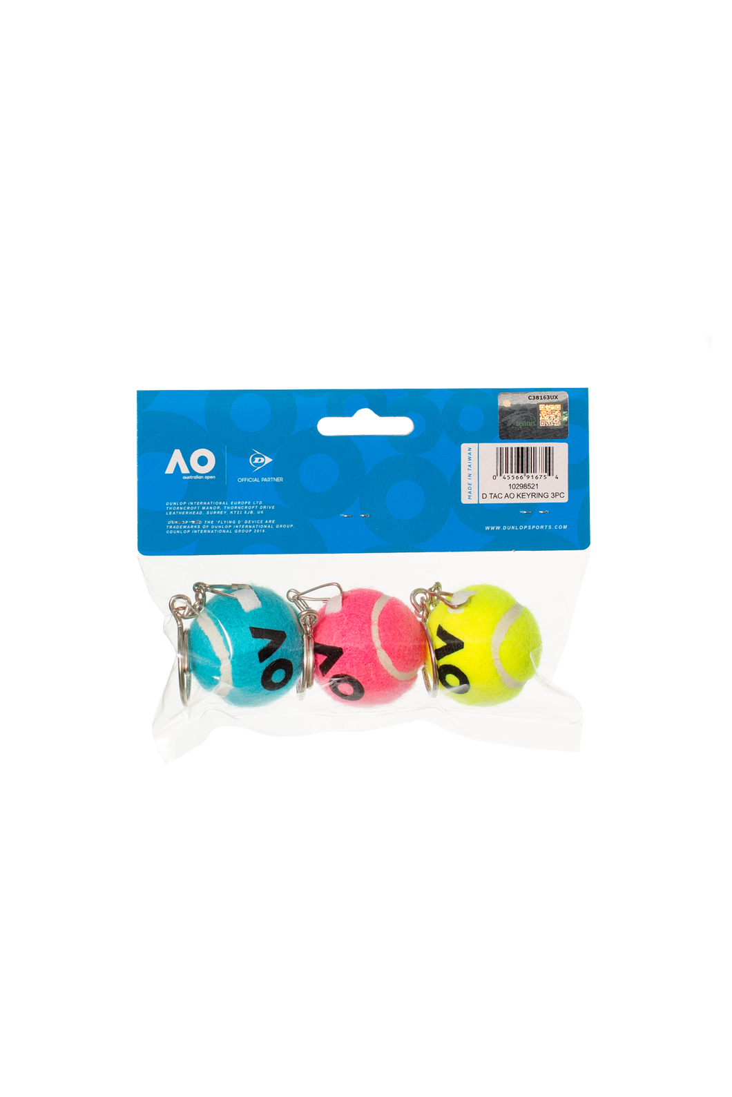 Dunlop Australian Open Official Tennis Ball Keyring (3 pack)