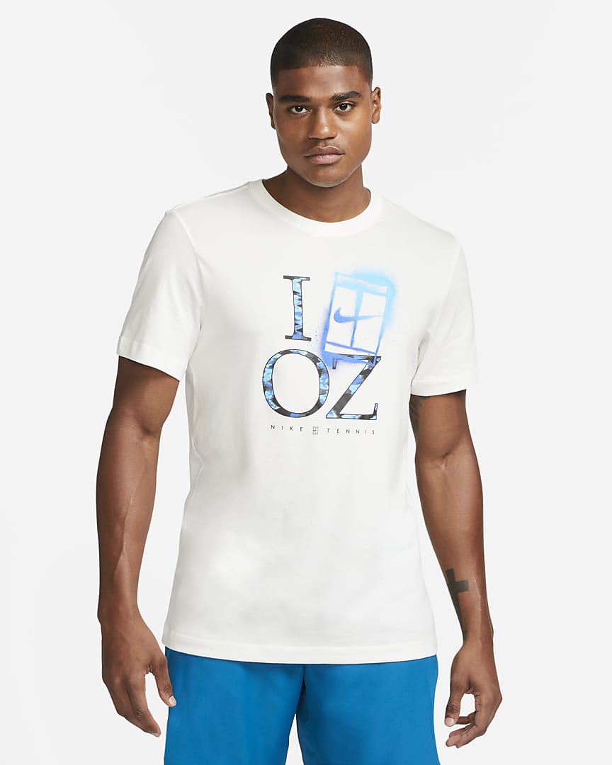 Nike Mens DriFIT OZ Tennis T-Shirt (Sail)
